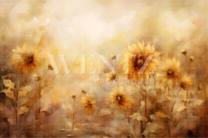 Photographic Background in Fabric Flower Garden / Backdrop 5077