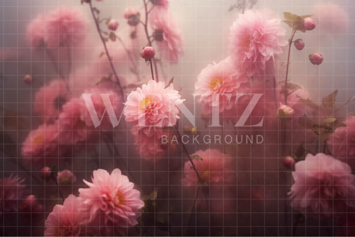 Photographic Background in Fabric Flower Garden / Backdrop 5079