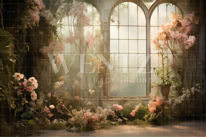 Photographic Background in Fabric Floral Room / Backdrop 5093