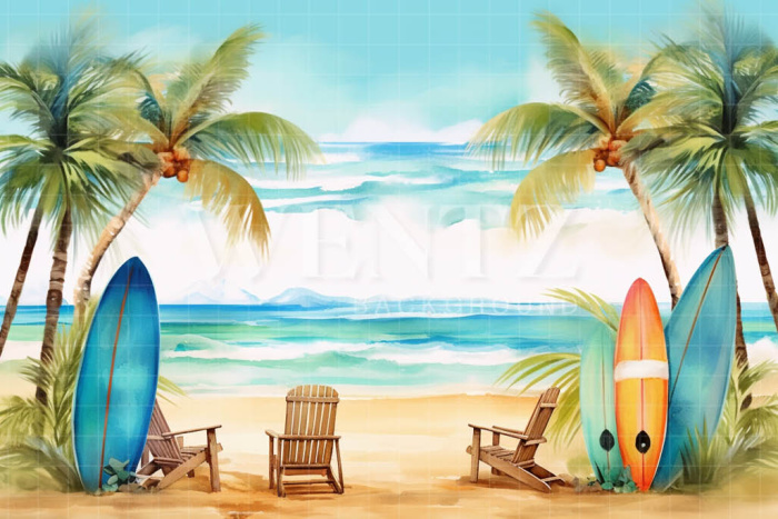 Photographic Background in Fabric Beach / Backdrop 5116