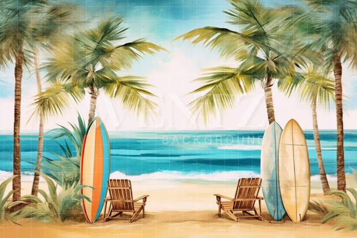 Photographic Background in Fabric Beach / Backdrop 5117