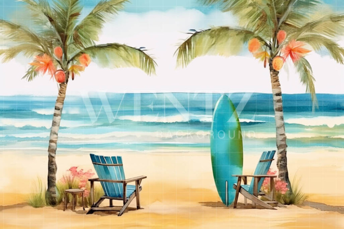 Photographic Background in Fabric Beach / Backdrop 5118