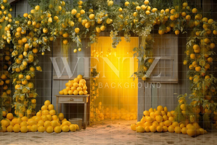 Photographic Background in Fabric Lemon Wall / Backdrop 5119