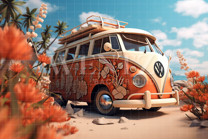 Photographic Background in Fabric Kombi in the Beach / Backdrop 5130