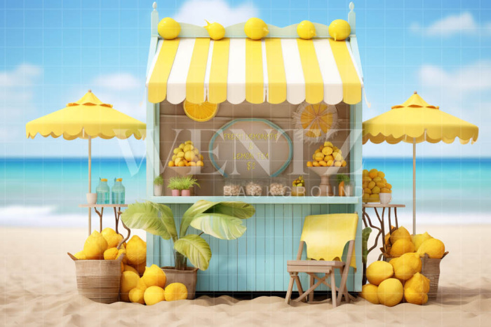 Photographic Background in Fabric Lemonade Stand / Backdrop 5135