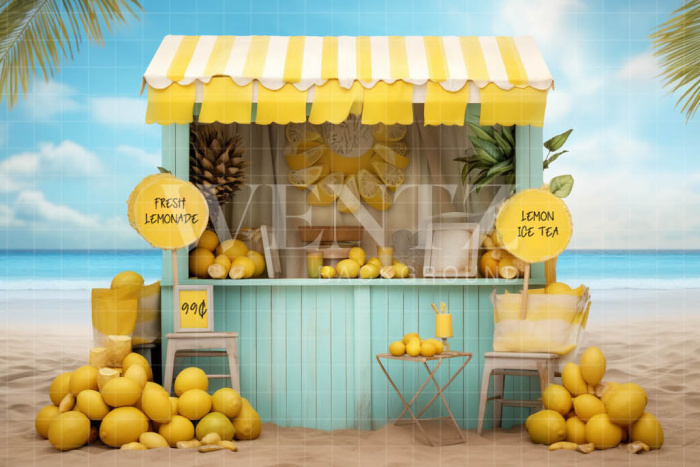 Photographic Background in Fabric Lemonade Stand/ Backdrop 5136