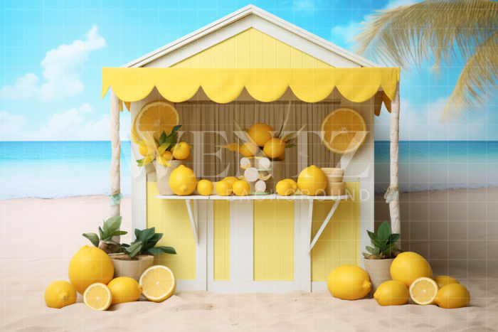 Photographic Background in Fabric Lemonade Stand / Backdrop 5140