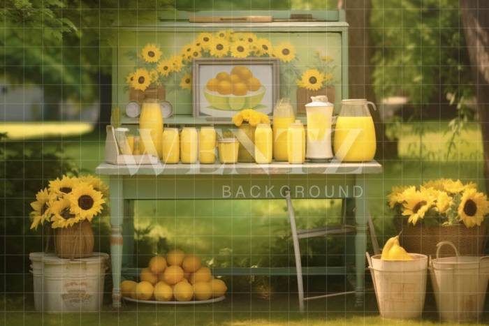 Photographic Background in Fabric Lemonade Stand / Backdrop 5143