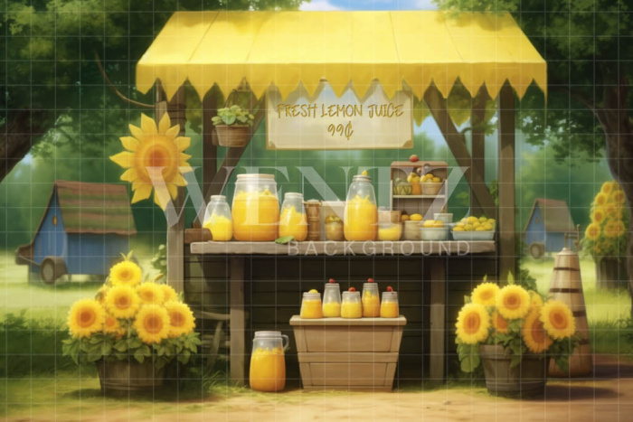 Photographic Background in Fabric Lemonade Stand / Backdrop 5144