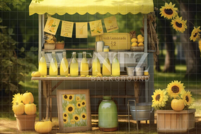 Photographic Background in Fabric Lemonade Stand / Backdrop 5145