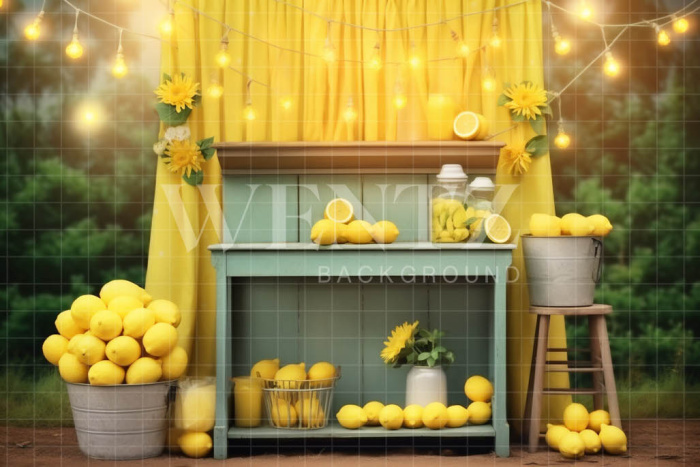 Photographic Background in Fabric Lemonade Stand / Backdrop 5148