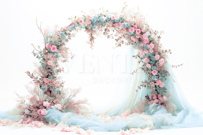 Fabric Photography Background Floral Arch / Backdrop 5273