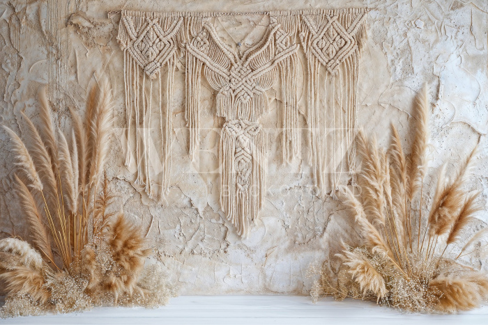 Fabric Photography Background Boho Wall with Macramé / Backdrop 5901