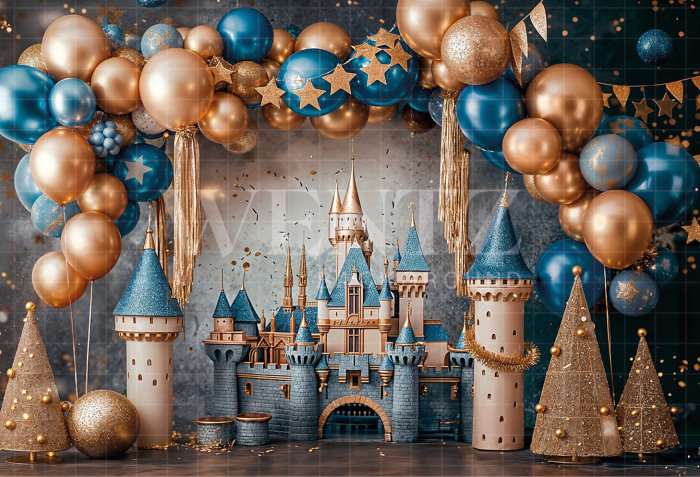 Fabric Photography Background Castle Smash the Cake / Backdrop 6198