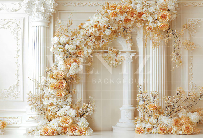 Fabric Photography Background Spring Floral Arch / Backdrop 6320