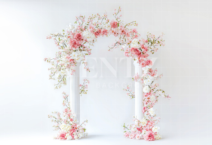 Fabric Photography Background Spring Floral Arch / Backdrop 6321