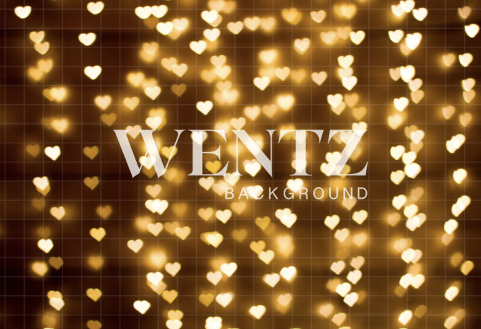 Fabric Photography Background Golden Heart / Backdrop 894