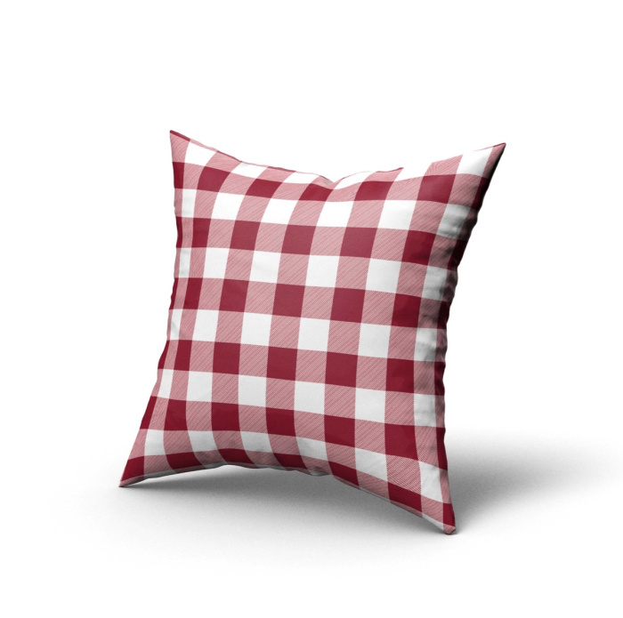 Pillow Case Plaid Red and White - 45 x 45 / WA37