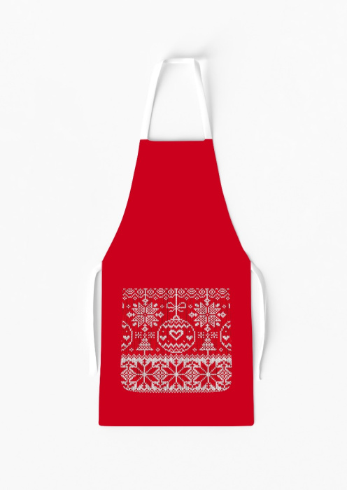 Snowflakes Apron with Pocket / AW48