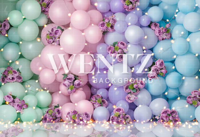 Fabric Photography Background Scenarios Colorful Balloon / Backdrop 2404