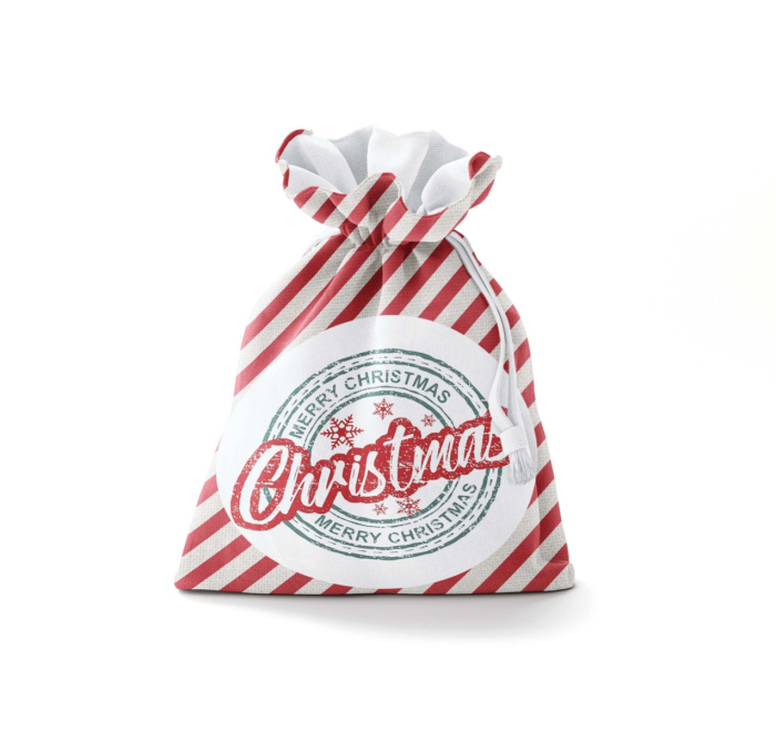 Striped Decorative Christmas Bag With String / WS07