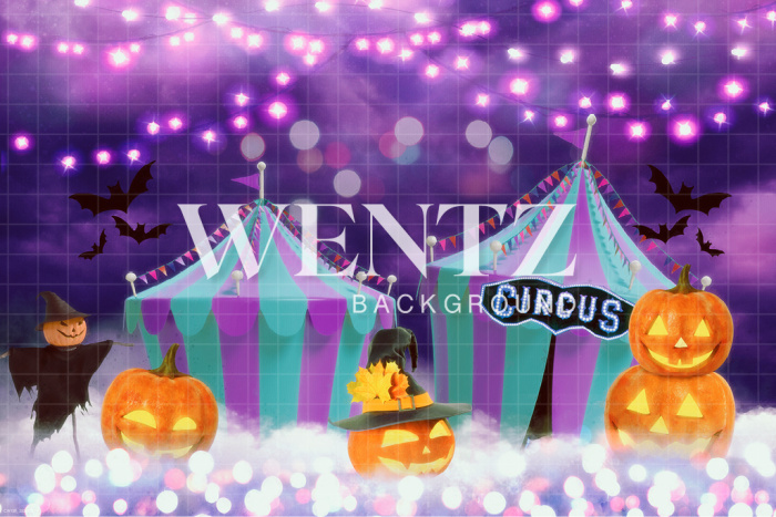 Fabric Photography Background Halloween Circus / Backdrop CW159