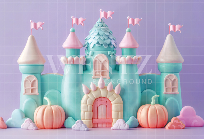 Fabric Photography Background Halloween Castle / Backdrop 6341