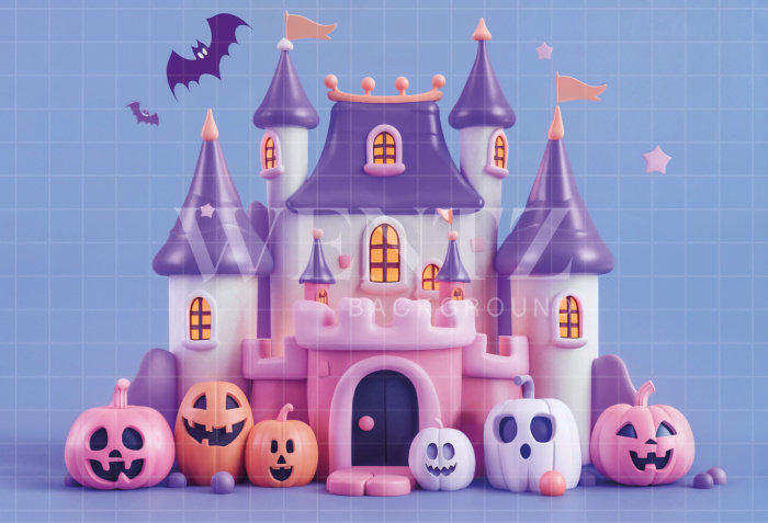 Fabric Photography Background Halloween Castle / Backdrop 6344