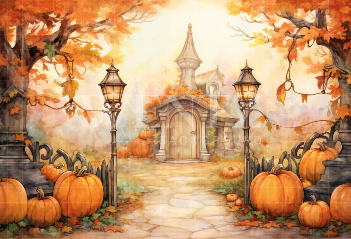 Fabric Photography Background Witch's House Halloween / Backdrop 6340