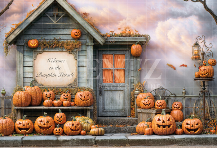 Fabric Photography Background Halloween House / Backdrop 6363