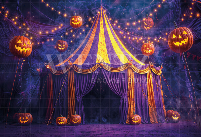 Fabric Photography Background Halloween Circus / Backdrop 6366