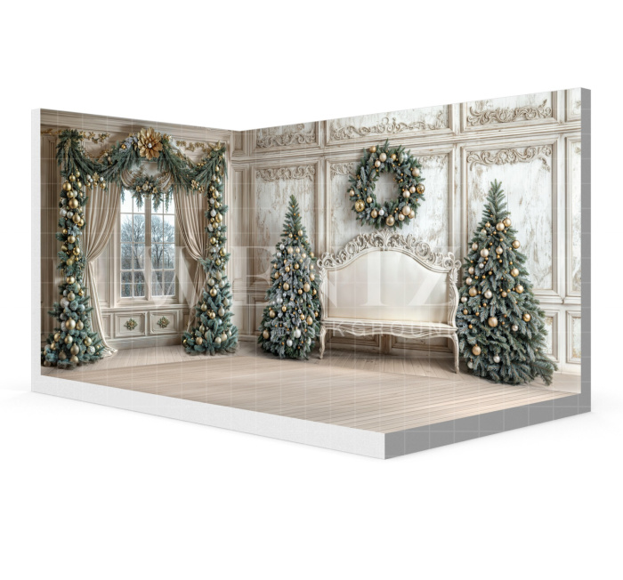 Fabric Photography Background Christmas Room Set 3D / WTZ187