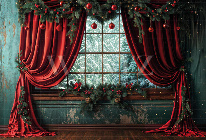 Fabric Photography Background Christmas / Backdrop 6237