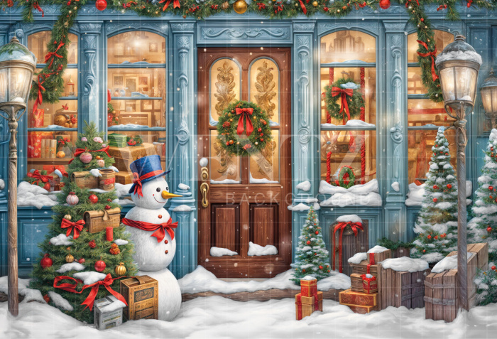 Fabric Photography Background Christmas Gift Store / Backdrop 6244