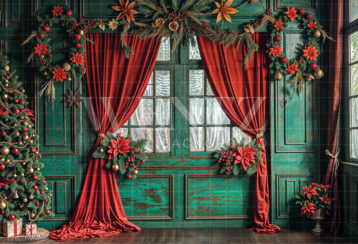 Fabric Photography Background Christmas / Backdrop 6255