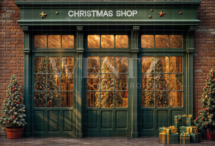 Fabric Photography Background Christmas Store / Backdrop 6267