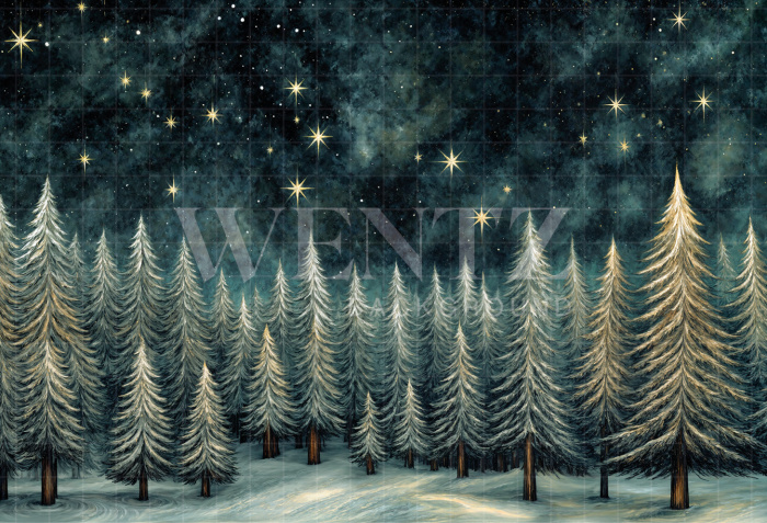 Fabric Photography Background Christmas Forest / Backdrop 6312