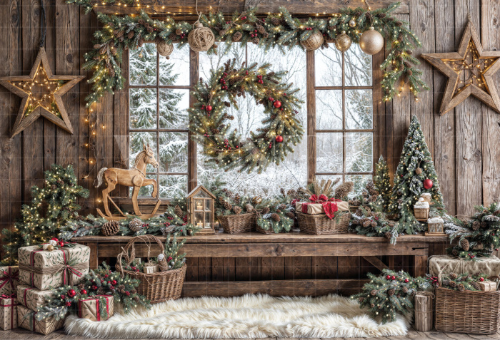 Fabric Photography Background Christmas / Backdrop 6448