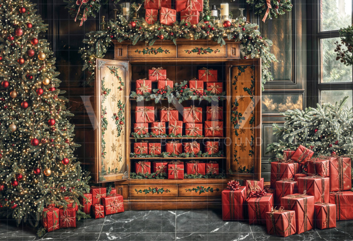 Fabric Photography Background Christmas / Backdrop 6453