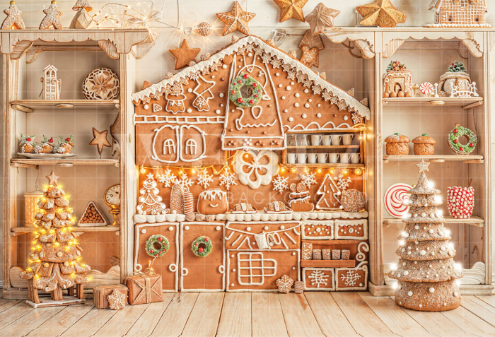 Fabric Photography Background Christmas Sweets Kitchen / Backdrop 6486