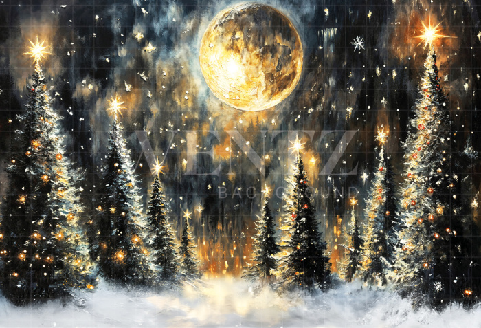 Fabric Photography Background Christmas Forest / Backdrop 6494