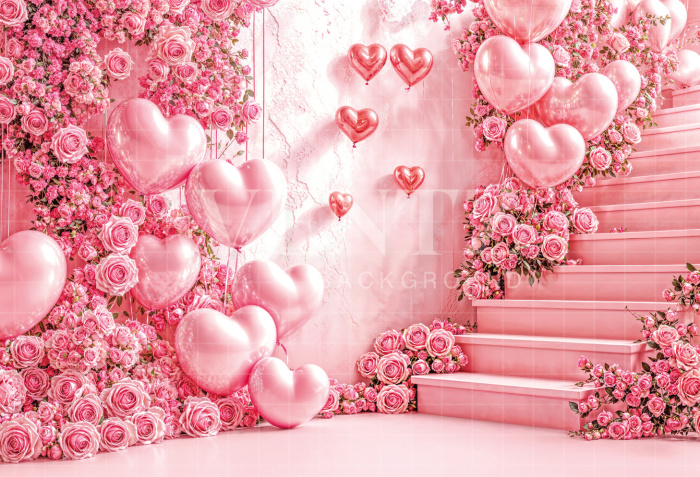 Fabric Photography Background Valentine's Day with Ladder / Backdrop 6620