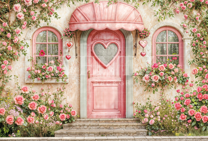 Fabric Photography Background Valentine's Day Romantic Facade / Backdrop 6622