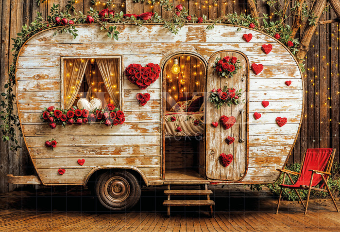 Fabric Photography Background Valentine's Day Trailer / Backdrop 6638