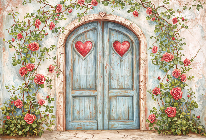 Fabric Photography Background Valentine's Day Romantic Facade / Backdrop 6640