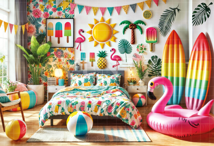 Photographic Background in Fabric Summer Room / Backdrop 6531