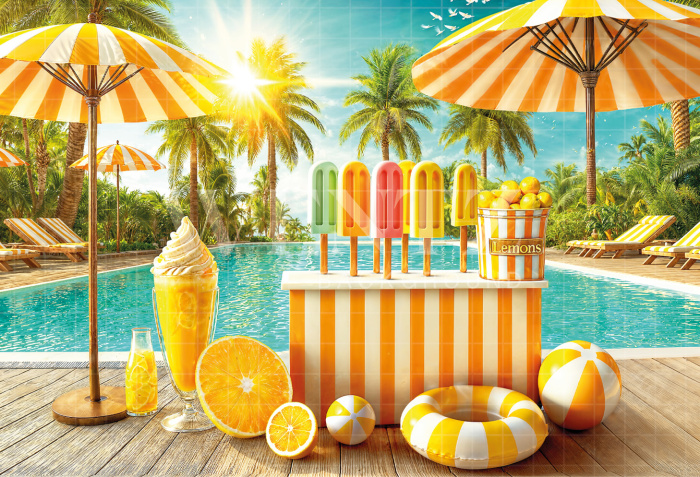 Photographic Background in Fabric Summer / Backdrop 6558