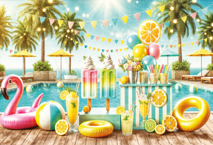 Photographic Background in Fabric Summer / Backdrop 6557