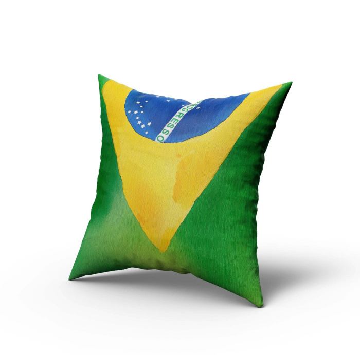 Pillow Case Soccer World Cup Brazil Flag - 45 x 45 / WA41