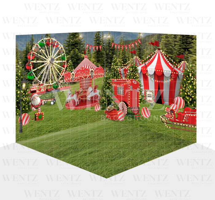 Photography Background in Fabric Christmas Circus Set 3D / WTZ151